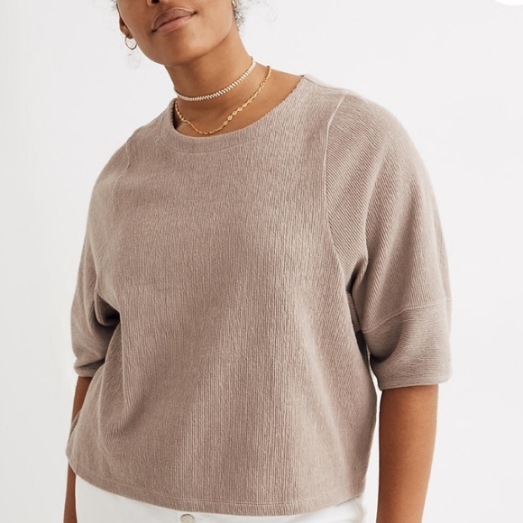 Madewell Ottoman jacquard button back top - Picture 1 of 9